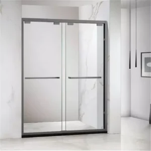 Safety Tempered Glass 2 Panels Single Sliding Bathroom Shower Door