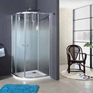 Satin Aluminum Quadrant Glass Shower Door Shower Cabin