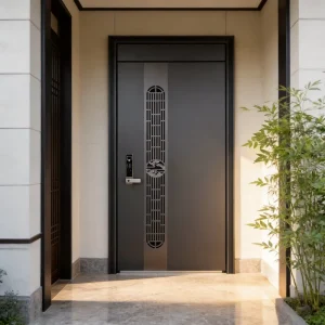 Scandinavian Aluminum Alloy Security Door with Thermal Insulation for Home, Villa, Hotel, Apartment, or Commercial Building