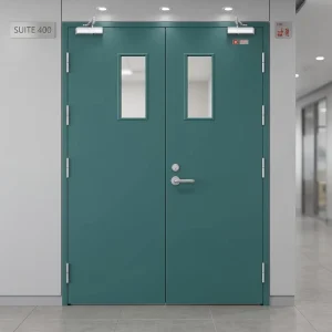 School Use Galvanized Steel Fire Rated Fireproof Interior Door for Office Buildings and Factories