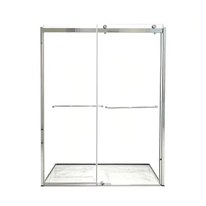 Screen Double Sliding Shower Cabin Modern Design 304 Stainless Steel Frame for Luxury Hotel