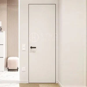 Secret Room Flush-Mounted Wooden Frameless Hinged Hidden Door