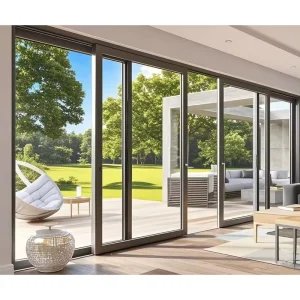 Security Aluminum Patio Door with Double-Glazed Tempered Glass for Residential, Villa, and Hospital Use
