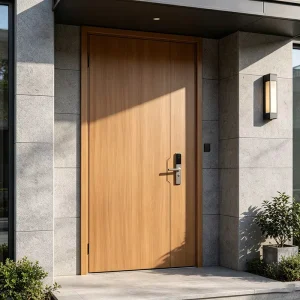 Security Eco-Friendly Custom Elm Wood Exterior Door for House Front Apartment Hotel and Bedroom with Sound Insulation