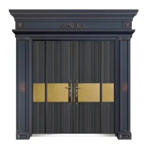 Security Entry Door Dark Gray High-Security Anti-Theft Cast Aluminum Reinforced Door