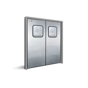 Self-Closing Double Commercial Impact Swing Door for Restaurant Kitchen Entry, Stainless Steel
