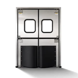 Self-closing Double Acting Stainless Steel Traffic Door Impact Resistant Swing Door for Retail Store