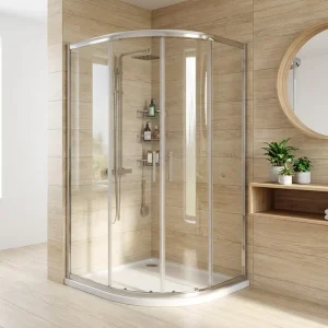 Semi-Frameless Bathroom Sliding Shower Cabin Enclosure Brushed Nickel Heavy-Duty Rollers for Gym and Building Projects