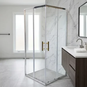 Shower Enclosure Tempered Glass Shower Partition Freestanding Shower Stall for Family Hotel Bathroom