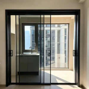 Side Opening Aluminum Swing Door Thermal Barrier Double Sealed Frame for House Front Entrance Patio Space