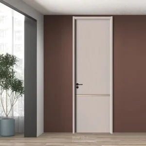 Silent Modern Solid Wood Interior Door for Bedroom, Hotel, and Engineering Use, Eco-Friendly Paint-Free