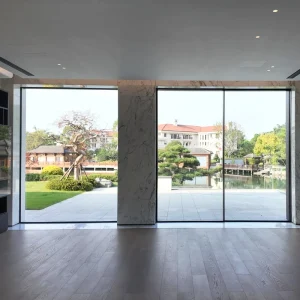 Silent Smooth Sliding Hardware Anti-Pry Security Design Residential Aluminum Exterior Entry Villa Gym Waterproof Fire Prevention