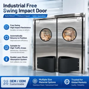 Simple Design Plastic Crash Door Quick Install No Tool Required Impact Proof for Home Garage Small Warehouse