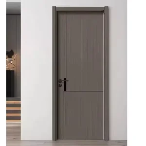 Simple Minimalist Interior Waterproof White WPC UPVC Wooden Single Bedroom Door
