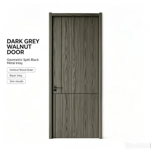 Simple Modern Solid Wood Interior Doors with Stable Structure for Residential Bedroom, Home, Apartment, and Villa