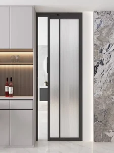 Simple Postmodern Bathroom Shower Room Door Aluminum Alloy Glass Ultra Narrow Medium Narrow Kitchen Sliding Door