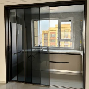 Single Interior Sliding Glass Door with Aluminum Door System for Kitchen