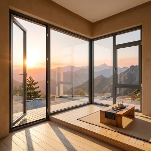 Single Leaf Anti-Theft Heavy Duty Thermal Break Aluminum Entry Door Tempered Glass Modern Design