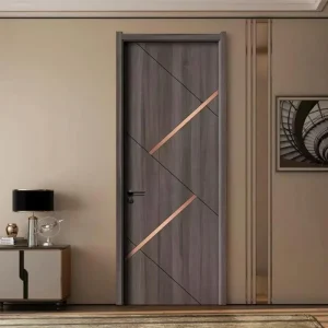 Single Leaf Carbon Crystal Wood Interior Room Door for Apartment