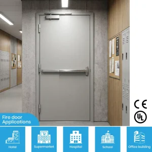 Single Leaf Fireproof Steel Security Door for Commercial and Exterior Use
