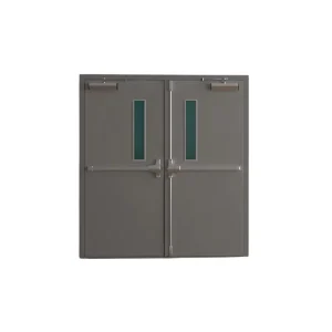 Single-Leaf Fireproof Steel Security Exit Door with Steel Handle for Interior Workshop Use