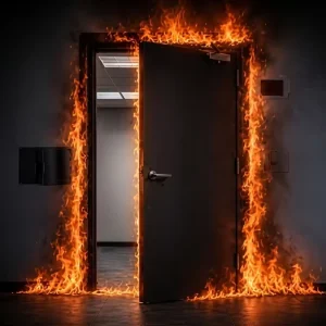 Single Leaf Steel Fire-Rated Door Solid Core Heat-Insulated Fireproof Security Door for Office and Commercial Building