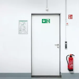 Single-Leaf Steel Fire-Rated Exit Door, Solid-Core Fire-Insulated Emergency Escape Door for Office and Apartment Buildings
