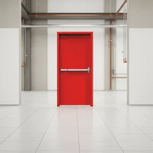 Single Leaf Steel Fireproof Door with Certified Lock Hinges and Fireproof Sealing Strip