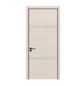 Single MDF PVC Interior Door with Glass, Swing Open, for Bedroom, Hotel, Bathroom, or Kitchen
