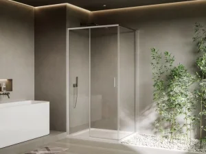 Single Sliding Shower Door, 6mm Tempered Glass, Chrome Aluminum Frame