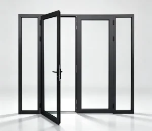 Single Swing Kitchen Door Aluminum Alloy Glass Sound Insulation for Bedrooms and Living Rooms