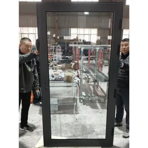 Single Swing Soundproof Aluminum Door, 55 Series Thermal Break, Double-Glazed Glass, for Building Contractors, Factory Direct