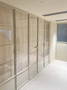Sliding Aluminum Folding Door with Waterproof Custom Glass Partition for Balcony, Kitchen and Bathroom
