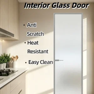Sliding Door Glass 3C Certified Tempered Glass Titanium Magnesium Frame Modern Minimalist OEM Custom Size Factory Supply