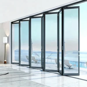 Sliding Folding Door Thickened Broken Bridge Aluminum Sound Insulation for Hotels Villas Living Room