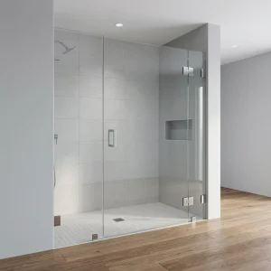 Sliding Frameless Shower Door for Bathroom or Kitchen, Transparent Tempered Glass, Custom Size, Factory Direct