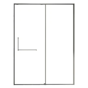 Sliding Glass Shower Door with 304 Stainless Steel Frame for Villa and Hotel Bathrooms