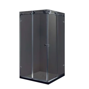 Sliding Open Frameless Shower Door 10mm Glass L-Shape Enclosure for Hotels Bathrooms Waterproof Bathroom Shower Room