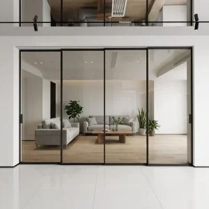 Slim Aluminum Lift Sliding Glass Door with Floor-to-Ceiling Panoramic Large Panel, Thermal Break and Soundproofing