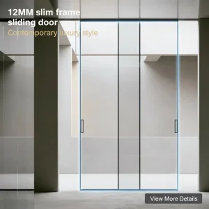 Slim-Frame Aluminum Alloy Double-Glazed Soundproof Sliding Partition Door for Interior Living Room, Manufacturer Direct
