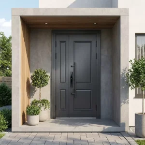 Slim Frame Aluminum Alloy Glass Swing Door, Narrow Profile Door for Office Home Factory