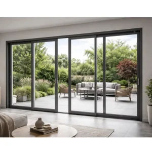 Slim Frame Aluminum Alloy Sliding Door with Double Glazing