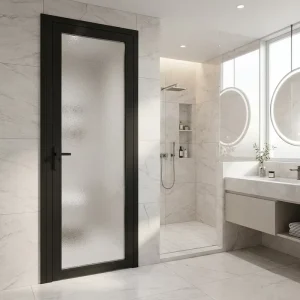 Slim-Frame Aluminum Alloy Swing Door, Narrow Profile, Modern Design, for Bedrooms and Bathrooms