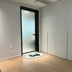 Slim Frame Aluminum Glass Swing Door, Ultra-Narrow Interior Entry Door for Villa Bedroom Living Room