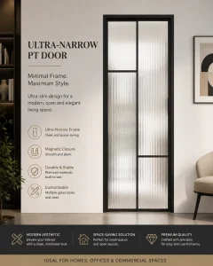 Slim Frame Aluminum Glass Swing Door for Interior Dining and Modern Home Projects