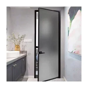 Moisture Proof Aluminum Frosted Glass Bathroom Door