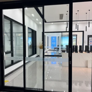 Slim Frame Aluminum Sliding Door Double Glazing Heavy Duty Construction Hidden Drainage Silent Rollers Sound Garden Hotel