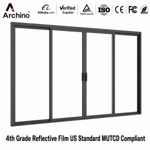 Slim Frame Aluminum Sliding Door Panoramic Glass View Reinforced 2.0mm Profile for Modern Mansion