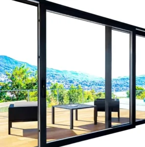 Slim Frame Aluminum Sliding Door with Hidden Drainage and Silent Rollers Modern Garage Outdoor Door