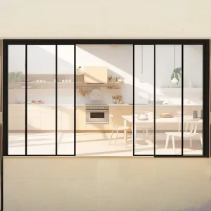 Slim Frame Aluminum Sliding Door with Large Glass Panel for Modern Villa and Balcony Design